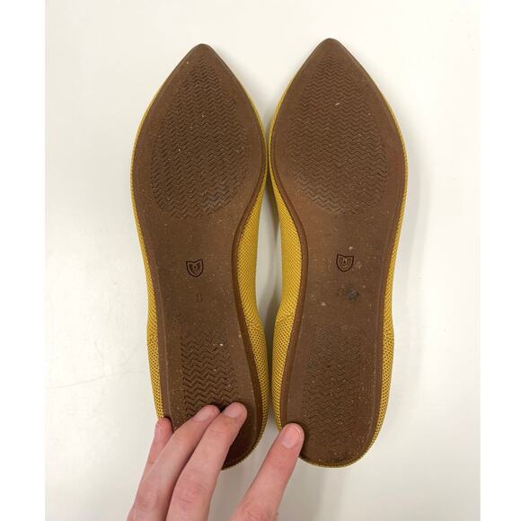 Rothy’s The Point Pointed Toe Ballet Flats Marigold Knit Machine Washable - W8 - Picture 4 of 11